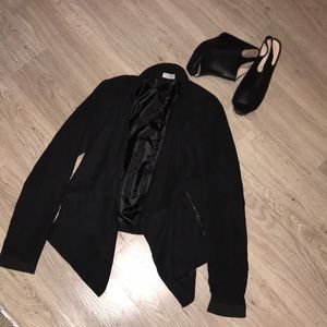 Black Tobi Suede Material Light Jacket